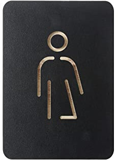 Europel Plaque de toilettes pictogramme genre neutre - Symbole autocollant en bois pour WC et porte de salle de bain - Convient pour la maison, le bureau, l'école, magasin, restaurant
