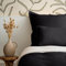 Amqua Mako Satin Bettwäsche Set 135x200cm + Kissenbezug 80x80cm, 100% ägyptische Baumwolle (Zertifiziert) schwarz/anthrazit