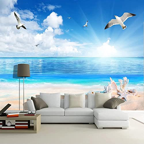 Mural Wallpaper Photo Home Custom 3D Photo Wallpaper Beach Shell Seascape Wall Painting Art Mural Wallpaper Living Room Tv Background Wall Papers Office Bedroom Dining Room Home Decor 118X 82