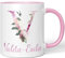 JUNIWORDS Tasse, Violeta-Evelin, Name Anfangsbuchstabe Initial Alphabet Floral Buchstabe V Monogramm Motiv, Rosa (5548133)