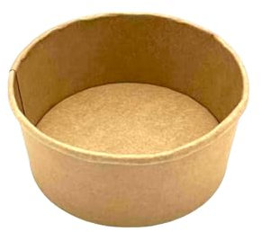 CF CARTA INGROSSO E DISTRIBUZIONE 50 pezzi Bowl in cartoncino avana per cibi caldi e freddi con coperchio in pet trasparente (1000ml)