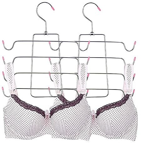 2 Stück Kleiderbügel, Camisole, zusammenklappbar, für Tanktops, Camisole, BH, Badeanzug (Rosa)