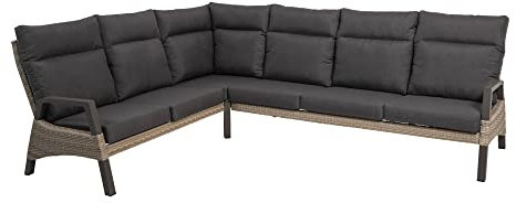GMD Living Garten Lounge-Eckbank Treviso (3-TLG.) inkl. 3-Sitzer, 2-Sitzer & Ecksofa, Farbe:Taupe