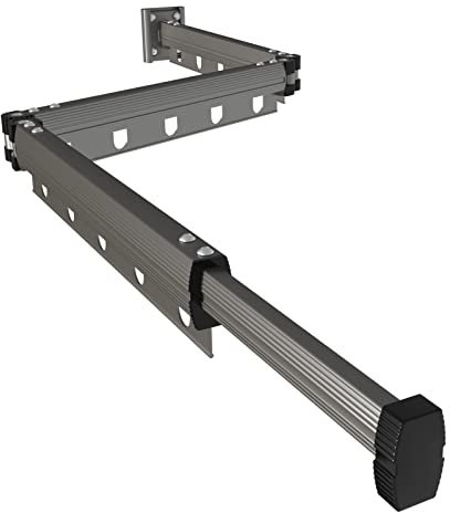 Kelisiting Wäscheständer, Wandmontage, ausziehbar, platzsparend, zusammenklappbar, 3-fach faltbar, für Waschküche, Raumorganisation, Dekoration