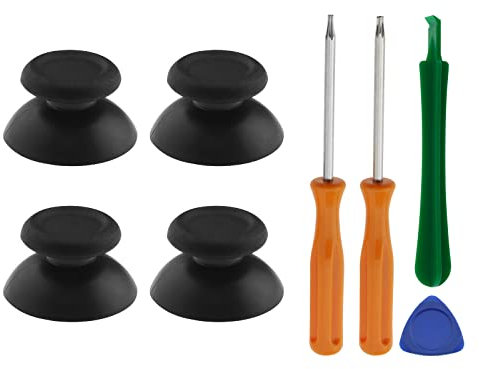 Set di 8 bastoncini da pollice per cacciavite Kit di riparazione per strumenti di leva compatibile con Xbox One/S/X compatibile con controller PS4 nero impugnatura analogica