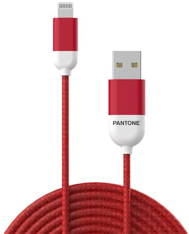 Pantone Cable USB a Lightning 1,5 m Rojo