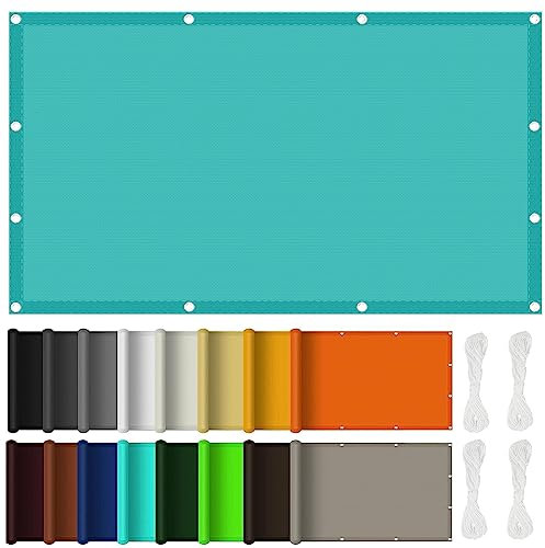 Sonnensegel Rechteckig 4 x 7 m UV-Schutz Reißfestigkeit Außenüberdachung mit Kostenlose 4 Seile für Garten Outdoor,Pool, Himmelblau