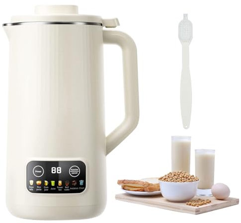 Blender Chauffant Électrique Machine à Soupe Automatique avec 10 Lames, Machine à Lait Végétaux pour Soupe, Lait d'amande, Lait d'soja, Tofu Maison, Smoothie, Confiture