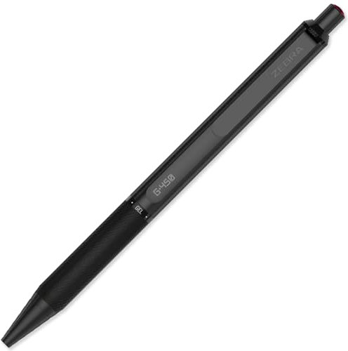 Zebra Pen G-450 Schnelltrocknender Gel-Tintenroller, einziehbarer Tintenroller, hochwertiger schwarzer Messingschaft, Einzelstift