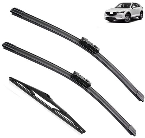 Wischerblätter-Set, kompatibel mit Mazda CX5 CX-5 CX 5 KF MK2, Front-Heckscheibe, Scheibenwischer, Fenster, 2017, 2018, 2019, 2020, 2021, 2022, 2023 (Color : Front Rear, Size : LHD)