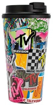 Winkee - MTV Thermobecher | Der Retro Kaffeebecher- oder Teebecher To Go aus Kunststoff | Cool To Go Mug | Geschenkidee für Fans