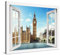 PICANOVA – Leinwandbild 80x60cm London Big Ben Fenster – Leinwanddruck – Wandbild Kunstdruck Auf 2cm Holz-Keilrahmen Für Schlaf- Und Wohnzimmer Wanddekoration – Bild auf Leinwand