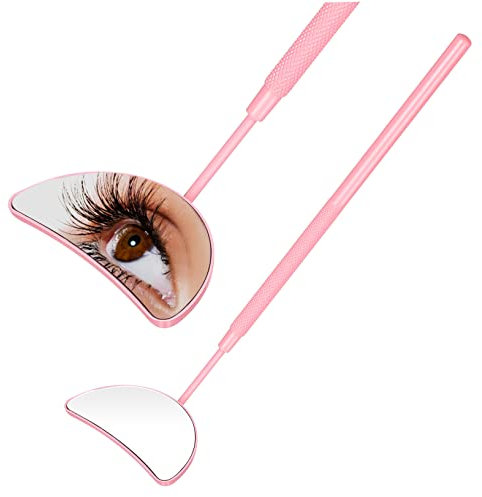 Gadpiparty 2stücke Wimpernspiegel Für Verlängerung Hand-wimpernspiegel Aus Klarglas Mit Rutschfestem Griff Und Filigranem Halbmond-design Für Wimpernkontrolle Und Inspektion