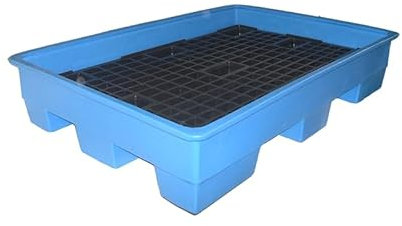 HELGUEFER-Cubeto de retención de 150 Litros para 2 bidones 220 litros L.1300, A.900, h.230 mm.