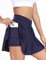 Tennis Rock Damen Sport Golf Skort mit Tasche & Innenhose Minirock Laufrock dehnbar V Bund Hohe Taille Rock Blau S