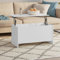 FENLAX Lift Top Couchtisch aus Holzwerkstoff 102x55,5x52,5 cm Weiß Couchtisch Höhenverstellbar Sofatisch Höhenverstellbar Wohnzimmer Tisch Center Table Coffetable Stubentisch Beistelltisch