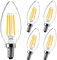 ROMANJOY LED Glühbirnen E14 Dimmbar Kerzenbirne Warmweiss 2700K 4W Äquivalent 40 Watt C35 Led Lampe AC230V 380lm Ersatzbirnen Kronleuchter Vintage Kerze Glühbirnen E14 Beleuchten 5 Stück