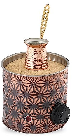Tulip Home - Traditional Authentic Turkish Copper Electric Hot Sand Small M2 Coffee Maker Heater Machine 110V - 220V + Turkish Coffee Pot