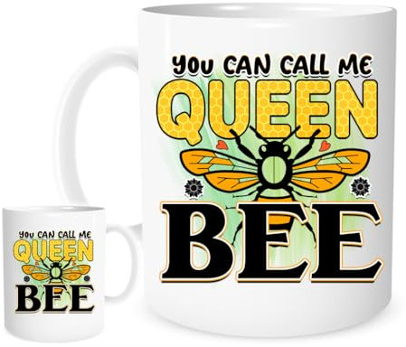 Bee Mug. You Can Call Me Queen Bee. 11oz Ceramic Mug for bee Keepers. Bee Gift Mug, Apiarist Gift Coffee Mug