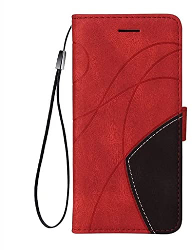 SEAHAI Cuir Coque pour Motorola Moto G24/Moto G24 Power, Très Mince Étui Portefeuille [Blocage RFID/Fentes pour Cartes] Antichoc PU/TPU Housse Protection Flip Case - Rouge