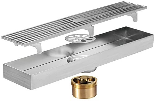 12 Zoll linearer Duschablauf, rechteckiger Bodenduschablauf, Bodenablauf aus Edelstahl 304