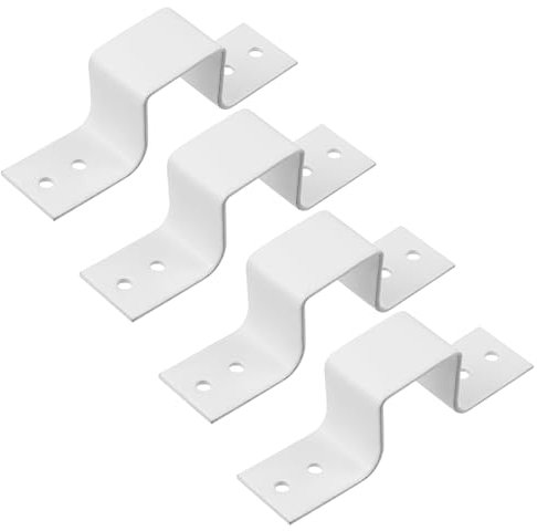 Antrader Square Tube Strap Clamp,4Pcs Square Pipe Clamp Tube Buckle U-shaped Clamps Heavy Duty Pipe Fasten Holder for Tube Pipe Installation,White(1.18/30mm)