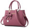 haipky Women's PU Leather Handbags, New Top Handle Shoulder & Messenger Bag with Exquisite Metal Pendant, Fashion Tote for Casual & Work, Ideal Mother's Day Gift, Pink
