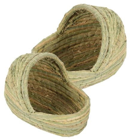 VILLFUL 2 Pièces Nids De Poules Tissés Paille Nid De Couchage pour Poulet Lot de De Ponte pour Petit Animal De Compagnie