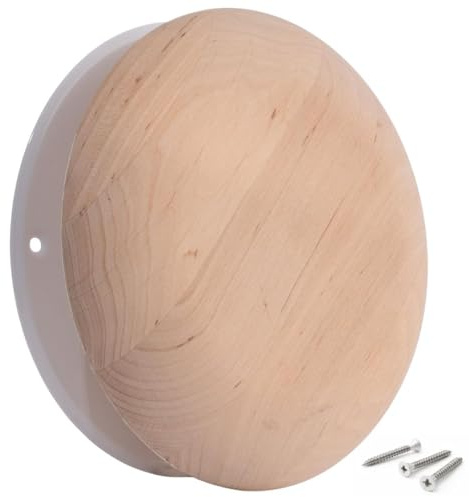 ABOUT VENT Couvercle d'aération réglable en bois (sans résine) – Diffuseur de ventilation rond pour mur et plafond – Ventilation de sauna d'alimentation et d'échappement – Valve d'air réglable en bois