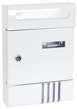 Milageto Wall Mount Mailboxen für externe Postbox lockbare Wohnungshome Dekoration Moderne Sicherheitspostkasten -Briefkastenzeitschriften Post für Türen, Weiß