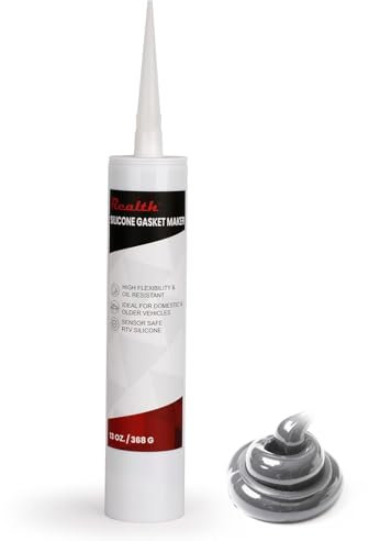 Realth Joint Silicone pour Voiture, Gris - 368g | Haute Température, Résistance à L'huile, Joints en Silicone Polyvalents pour Portes de Voiture, Pare - Brise, Moteurs