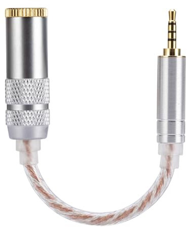 Alphatec 2.5mm Balanced Male to 4.4mm Balanced Female Adapter, Dual-Layer OCC Copper & Silver-Plated Hi-Fi Cable, Pro Audio Conversion Dongle (0.5ft)