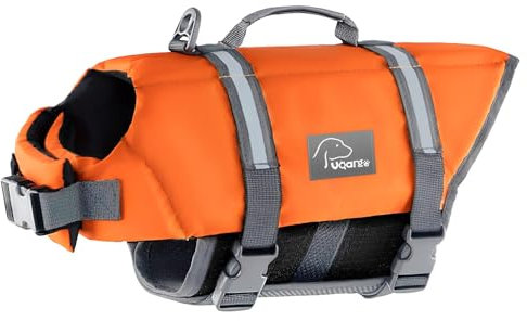 Voarge Giubbotto di salvataggio per cani, gilet di sicurezza per animali domestici, regolabile per la taglia del cane con forte maniglia per il nuoto e il salvataggio M XXL (XS)
