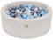 MEOWBABY Bällebad 90x30 Boucle - Bällebad Baby ab 1 Jahr - Bällebad Kinder - Weiches Schaumstoff Ballgrube mit 200 Bällen, Ecru