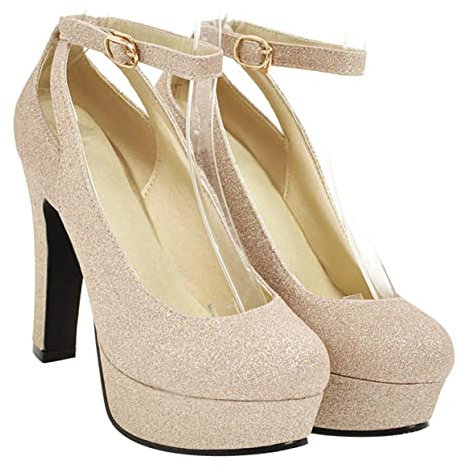 Homoyoyo 1 Paire Chaussures De Mariage Dorées Invité Pompes à Orteils Pointues Talons Dorés pour Femme Robe De Soirée Talons Hauts Les Femmes Les Femmes Talons De Mariée Mesdames Nu Golden