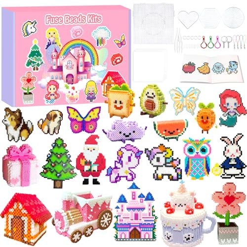 AJAZPER Kit de Perles à Repasser 5MM, 72 Couleurs avec 3 Boîte de Rangement, Plaque Perle Papier à Repasser, Accessoires, DIY Décoration Cadeaux Anniversaire Noël pour Garçon Filles Enfants 5+