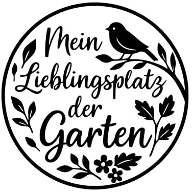 Fensterbild „Lieblingsplatz im Garten “ – Vinyl Aufkleber für Fenster, Glas & Spiegel | Handgemachte Fensterdeko in 2 Größen & Farben | Frühlings- & Sommerdeko