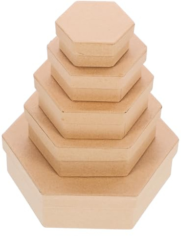 HONMEET Geschenkbox als Aufbewahrungsbox Sechseckige mit Deckel aus Kraftpapier Vielseitig und Robust und Dekoration für Geschenke bei Verschiedenen Anlässen