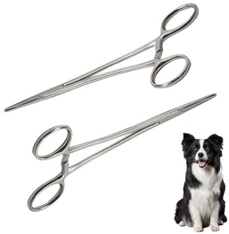 2 pinze per piercing per sfere, 12,5 cm, pinza di bloccaggio per orecchini e sfere, pinzette in acciaio inox, pinza per piercing, design a denti di sega, morsetto con estremità per cucito, saldatura