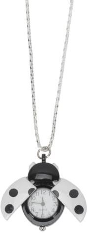 ibasenice Retro Ladybug Pocket Watch Quartz Pendant Necklace for Girls 1PC | Alloy metal, quartz movement, ladybug pendant layout, suitable for daily dress up, includes detachable chain