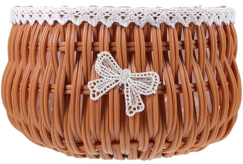 Handgeflochtener Blumenkorb aus Rattan, Dekorativ für Pflanzen | Braun, für Drinnen und Draußen, für Frische oder Getrocknete Blumen, Aufbewahrung für Kleinteile
