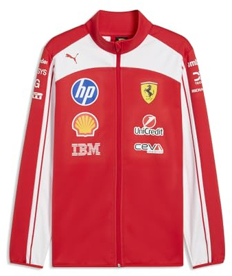 PUMA Scuderia Ferrari F1 2026 Herren Team-Softshelljacke - Rot | Alle neuesten Team- und Partnerlogos, Offizielle lizenzierte Replica-Sammlung, Unisex-Normalpassform