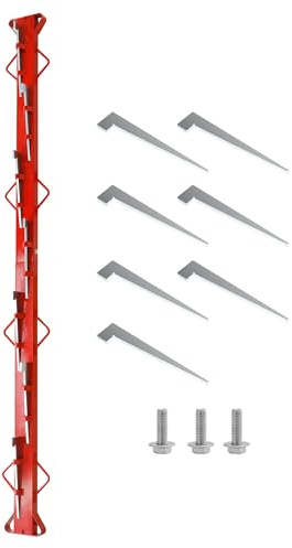 6ft Woven Wire Fence Stretcher Bar with 7 Wedges, Wire Stretcher Fence Suitable for Fixing Fences on Farms, Pastures, Garden Barriers (Red)