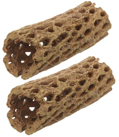 VICASKY Lot de 2 Abris pour Crevettes et Poissons en Résine, Décoration Aquarium Réaliste, Cachette Crevette et Grotte de Ponte, Habitat Sécurisé pour Aquarium d'eau Douce, Accessoire