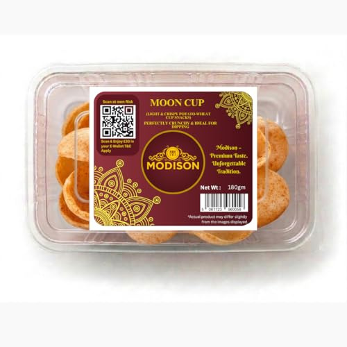 MODISON Moon Cup Indian Snacks Crispy Masala Puffs 180g