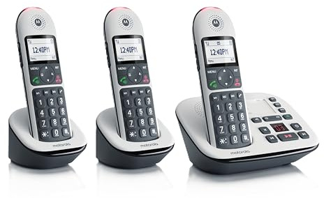 Motorola CD5013 Cordless Landline House Phone, Home Phone, Big Buttons, Nuisance Call Blocking, Answer Machine, Amplification button, HAC, Single Handset Pack
