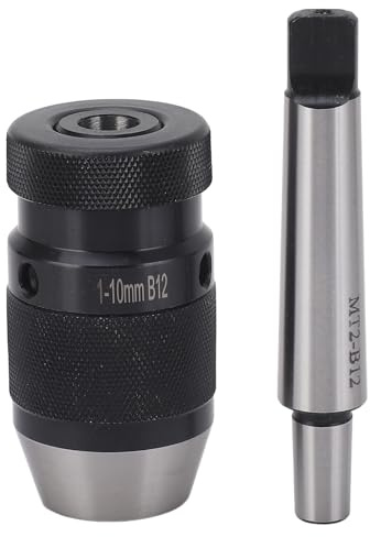 Generic Mandrino Autoserrante Senza Chiave B12 da 1 a 10 Mm con Attacco da Mt2 a B12 per Trapano a Colonna, Fresatrice, Tornio