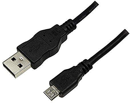 LogiLink CU0034 USB Kabel, USB 2.0, AM zu Micro BM, schwarz, 1,8m