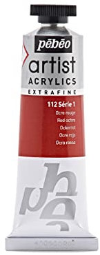 Pébéo 906112 Beaux-Arts Artiste Acrylique Extra Fine 1 Tube Ocre Rouge 37 ml