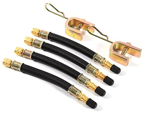 VGEBY, valvole Flessibili con Estensione per Pneumatici Auto di 140 mm con Morsetti, Confezione 4 Pezzi